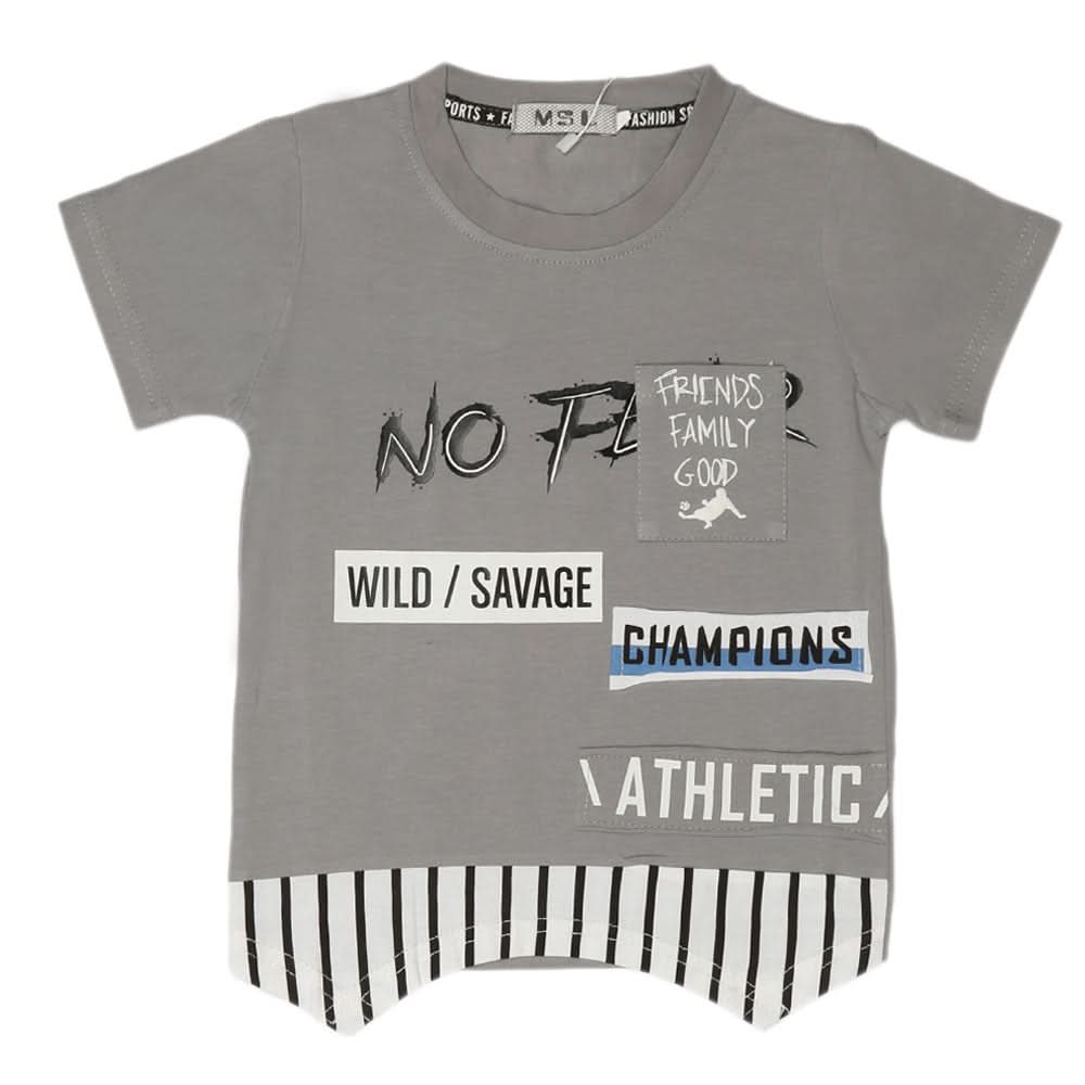 Boys Half Sleeves T-Shirt - Grey, Kids, Boys T-Shirts, Chase Value, Chase Value