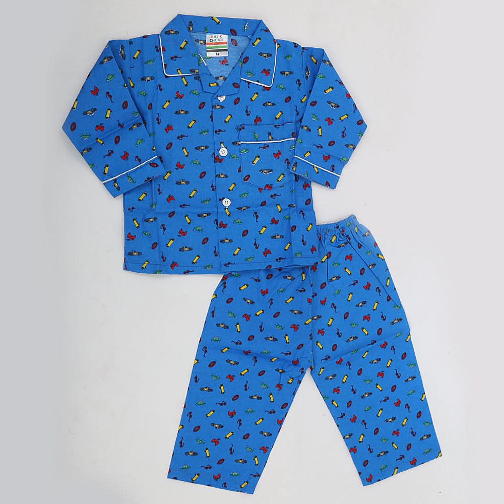 Boys Full Sleeves Night Suit - Blue, Kids, Boys Sets And Suits, Chase Value, Chase Value