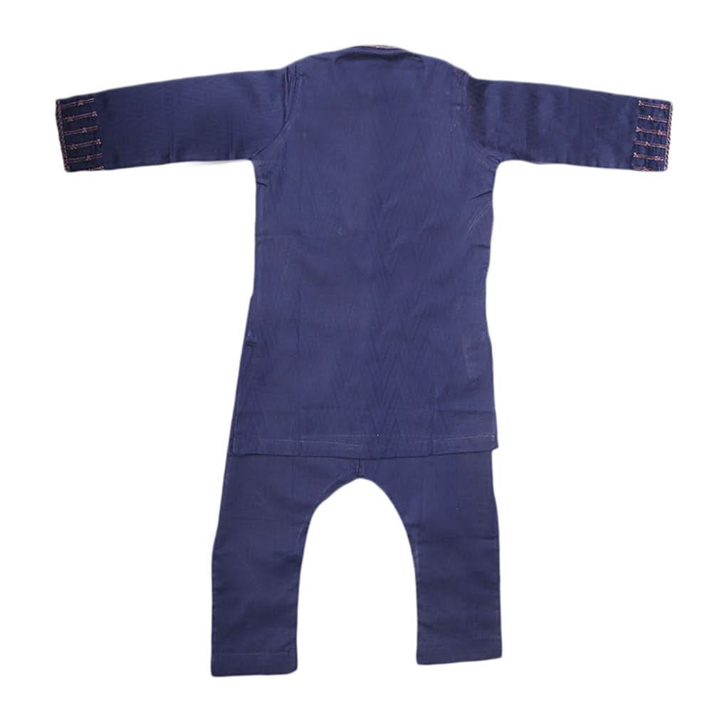 Boys Embroidered Kurta Shalwar Suit - Navy Blue, Kids, Boys Shalwar Kameez, Chase Value, Chase Value