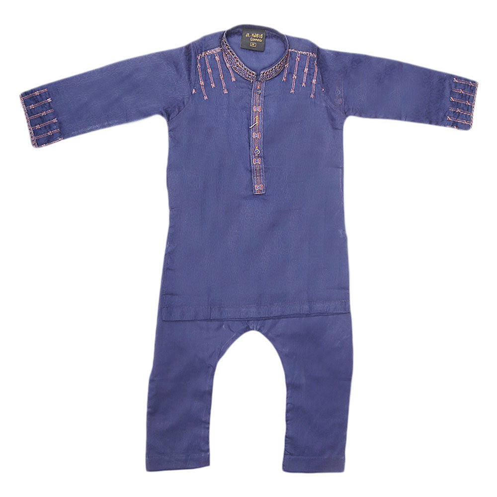 Boys Embroidered Kurta Shalwar Suit - Navy Blue, Kids, Boys Shalwar Kameez, Chase Value, Chase Value
