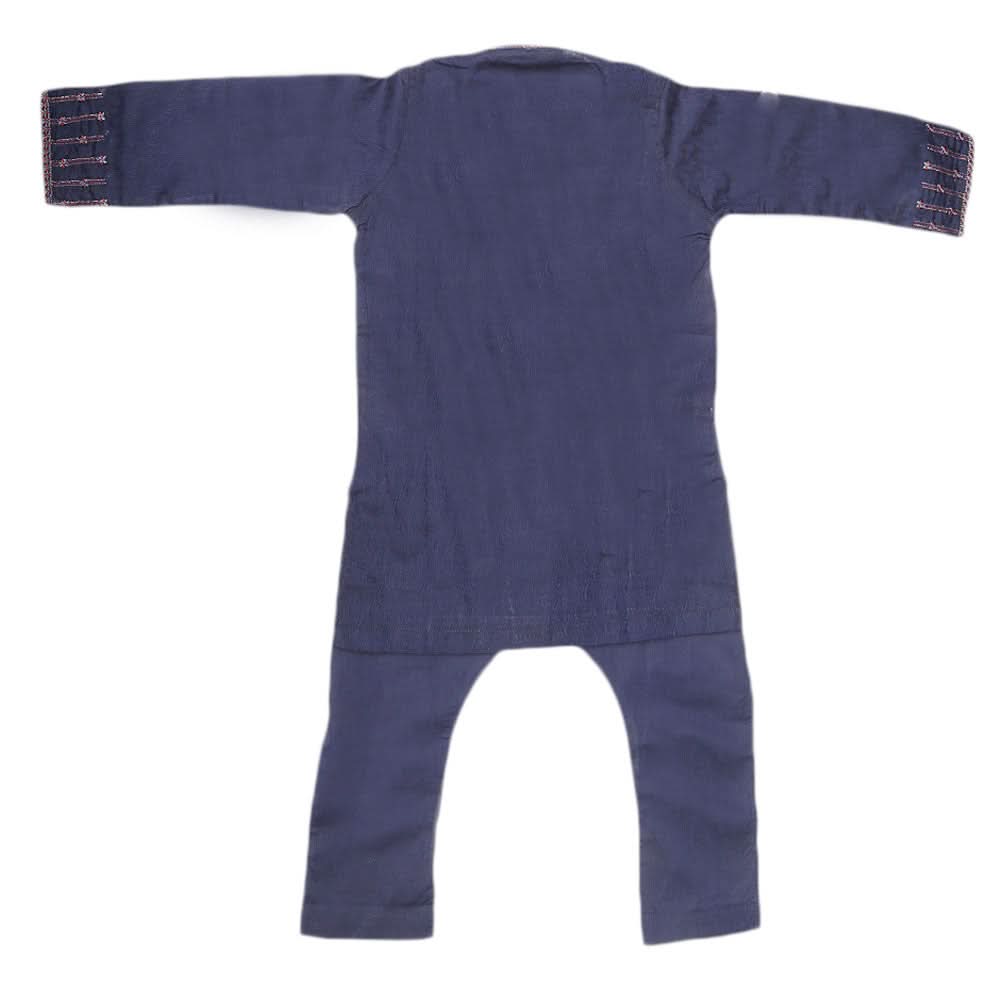Boys Embroidered Kurta Shalwar Suit - Navy Blue, Kids, Boys Shalwar Kameez, Chase Value, Chase Value