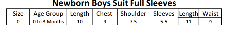 Newborn Boys Full Sleeves Suit - Cyan, Kids, NB Boys Sets And Suits, Chase Value, Chase Value