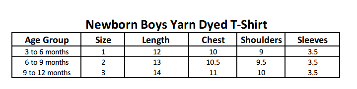 Newborn Boys Yarn Dyed T-Shirt - Fawn, Kids, NB Boys Shirts And T-Shirts, Chase Value, Chase Value