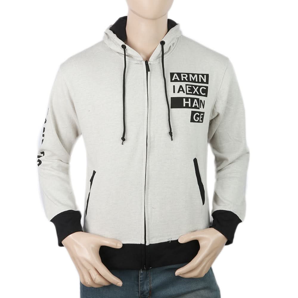 Men's Fleece Zip Jacket - Off White, Men, Jackets and Hoodies, Chase Value, Chase Value