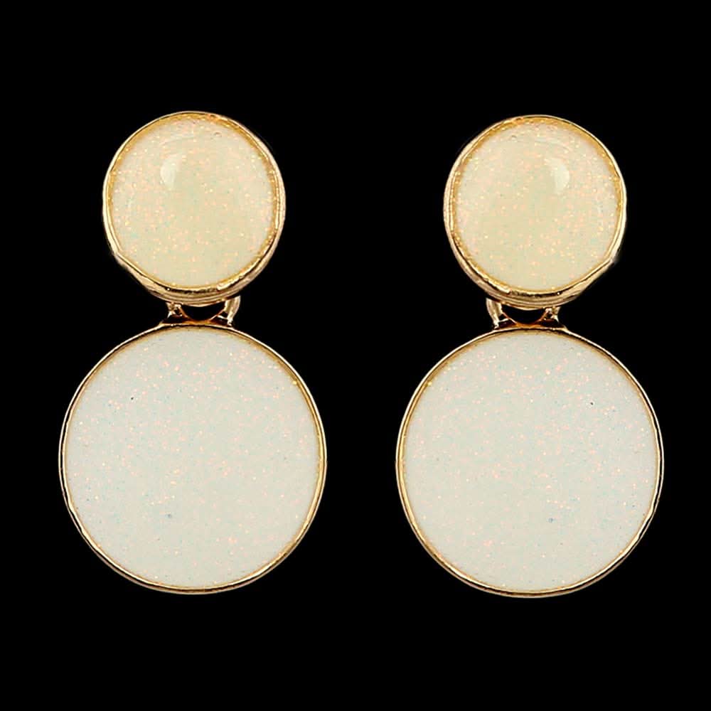 Women's Ear Tops - Off White Golden, Women, Earrings & Tops, Chase Value, Chase Value