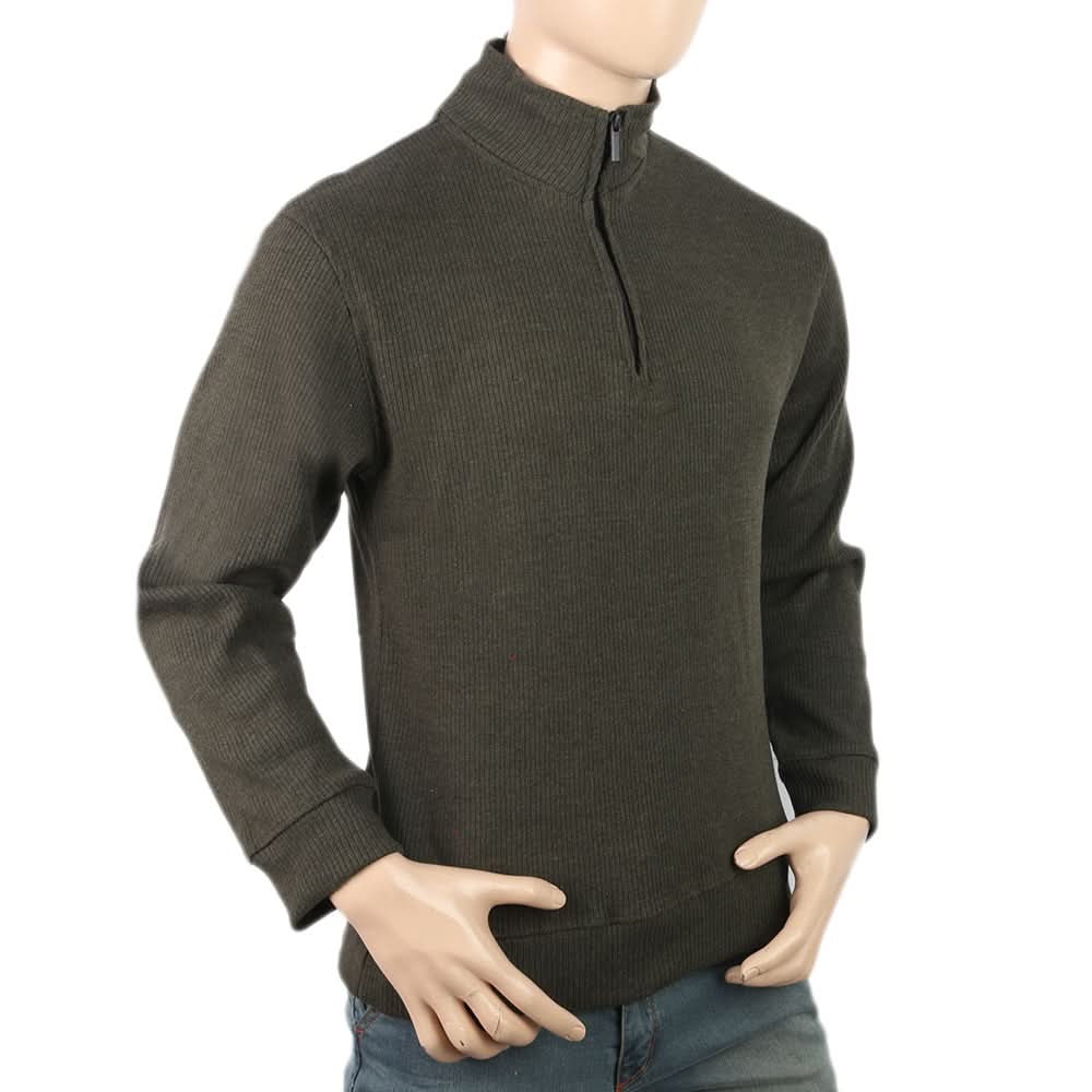Men's Full Sleeves Fancy Jumper - Olive Green, Men, Sweater and Sweat Shirts, Chase Value, Chase Value
