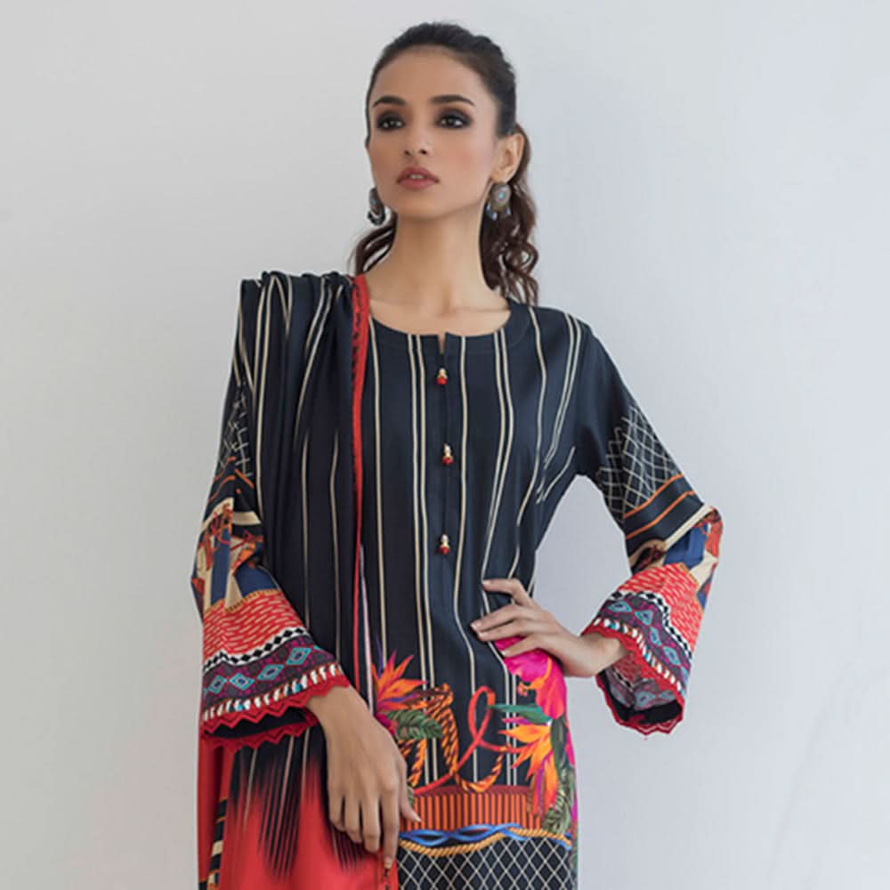 Orchid Digital Printed Linen 3 Pcs Un-Stitched Suit Vol 1 - 02, Women, 3Pcs Shalwar Suit, Regalia Textiles, Chase Value