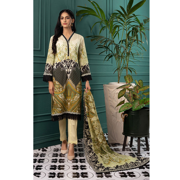 Orchid Digital Printed Lawn 3Pcs Unstitched Suit V2 - 8, Women, 3Pcs Shalwar Suit, Regalia Textiles, Chase Value