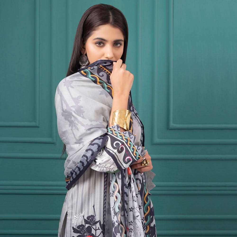 Orchid Digital Printed Lawn 3Pcs Unstitched Suit V1 - 2, Women, 3Pcs Shalwar Suit, Regalia Textiles, Chase Value