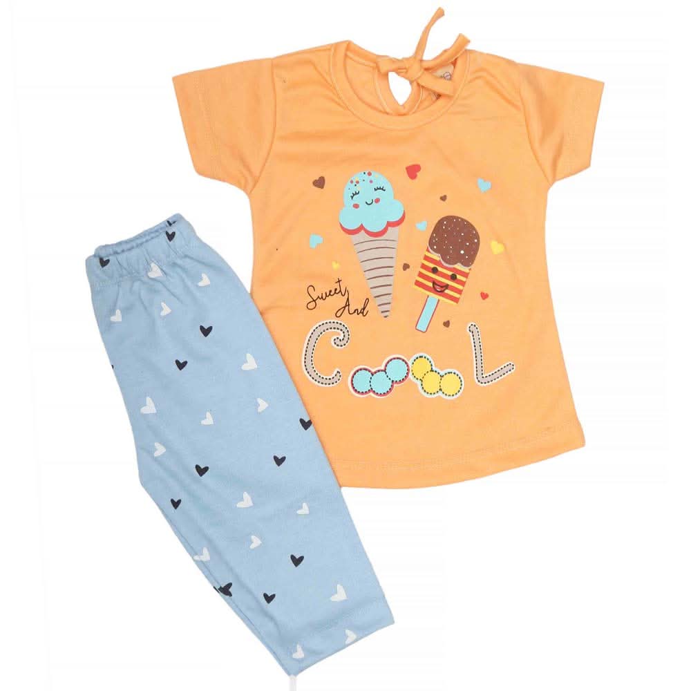 Newborn Girls Suit 2Pcs - Peach, Kids, NB Girls Sets And Suits, Chase Value, Chase Value