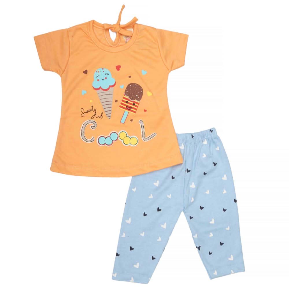 Newborn Girls Suit 2Pcs - Peach, Kids, NB Girls Sets And Suits, Chase Value, Chase Value
