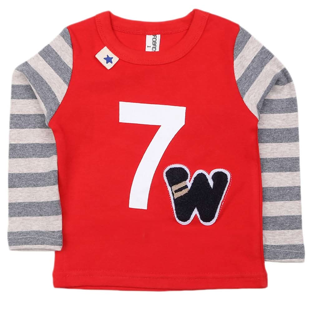 Boys Full Sleeves T-Shirt - Red, Kids, Boys T-Shirts, Chase Value, Chase Value
