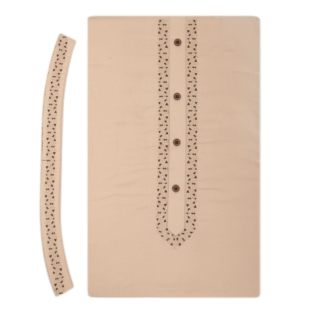 Men's Mashriq Embroidered Un-Stitched Suit - Peach, Men, Unstitched Fabric, Chase Value, Chase Value