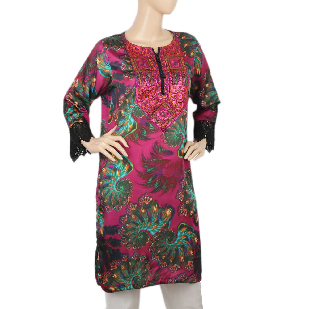 Women's Digital Printed Kurti - Pink, Women, Ready Kurtis, Chase Value, Chase Value
