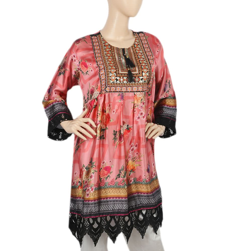 Women's Digital Printed Kurti - Pink, Women, Ready Kurtis, Chase Value, Chase Value