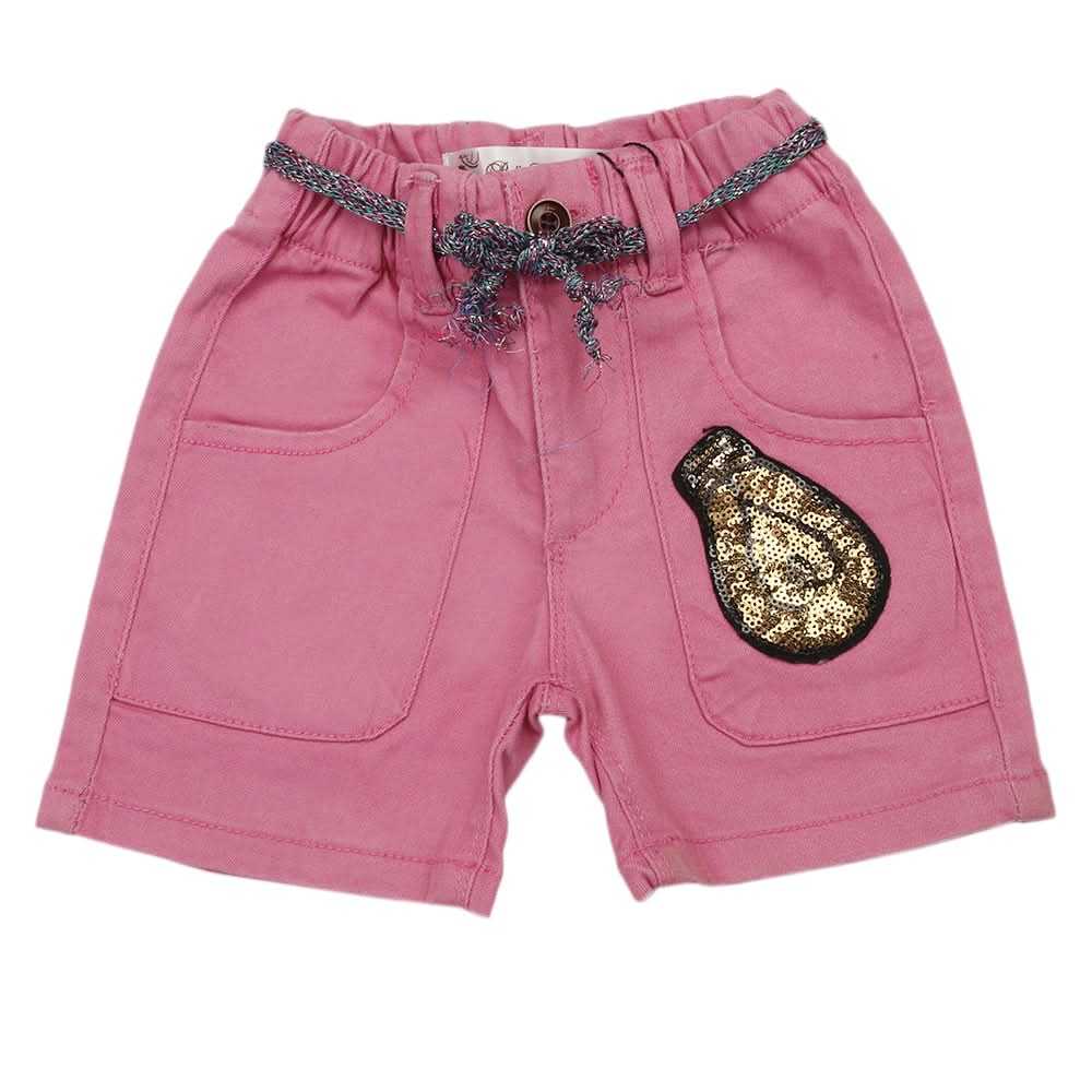 Girls Cotton Short - Pink, Girls Shorts Skirts, Chase Value, Chase Value