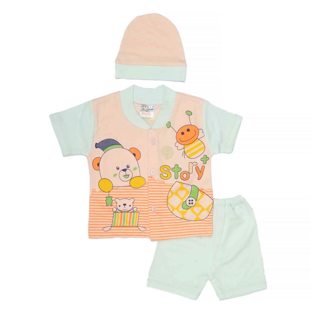 Newborn Boys Suits 3Pcs - Blue-Pink, Kids, NB Boys Sets And Suits, Chase Value, Chase Value