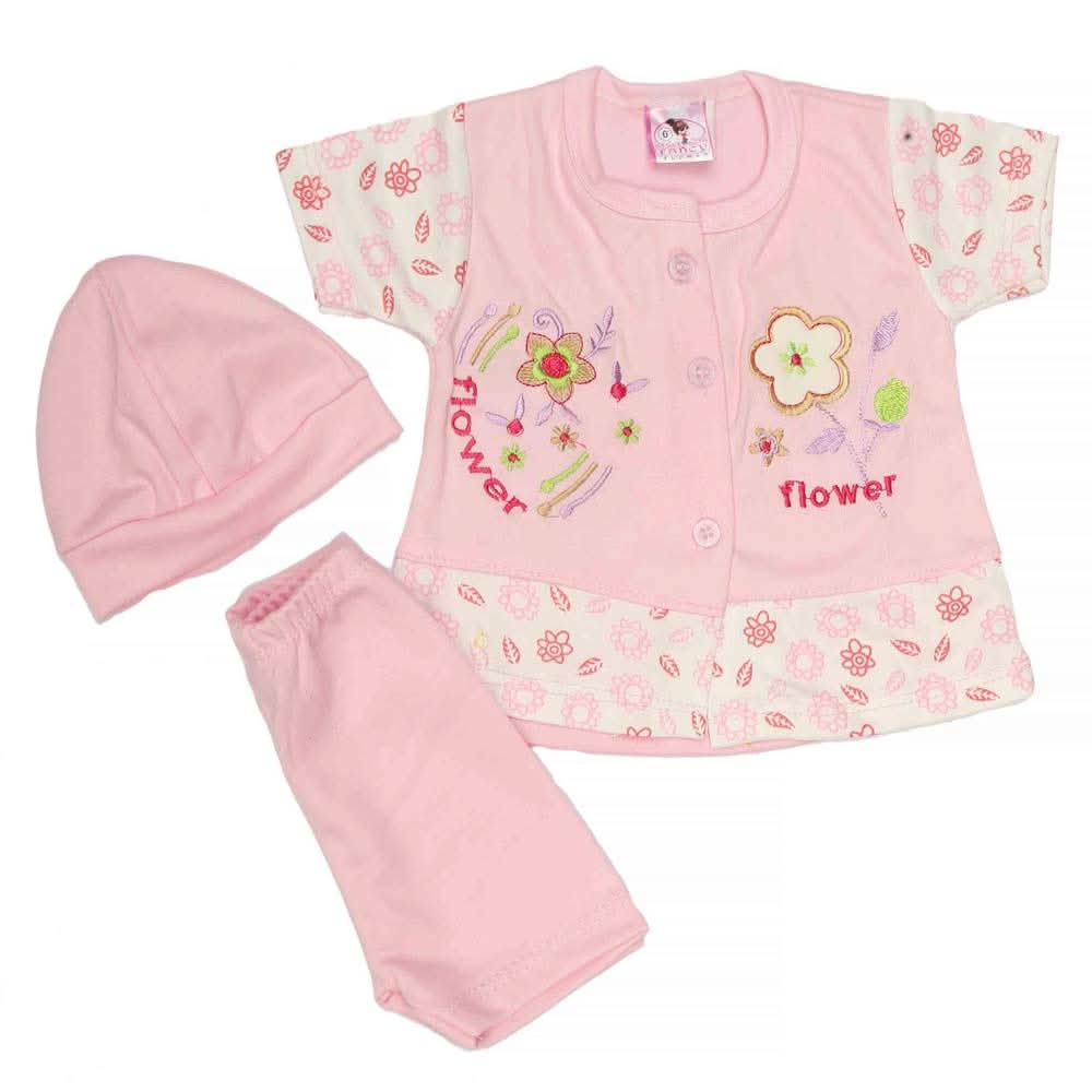 Newborn Girls Suits 3Pcs -Pink, Kids, Other Accessories, Chase Value, Chase Value
