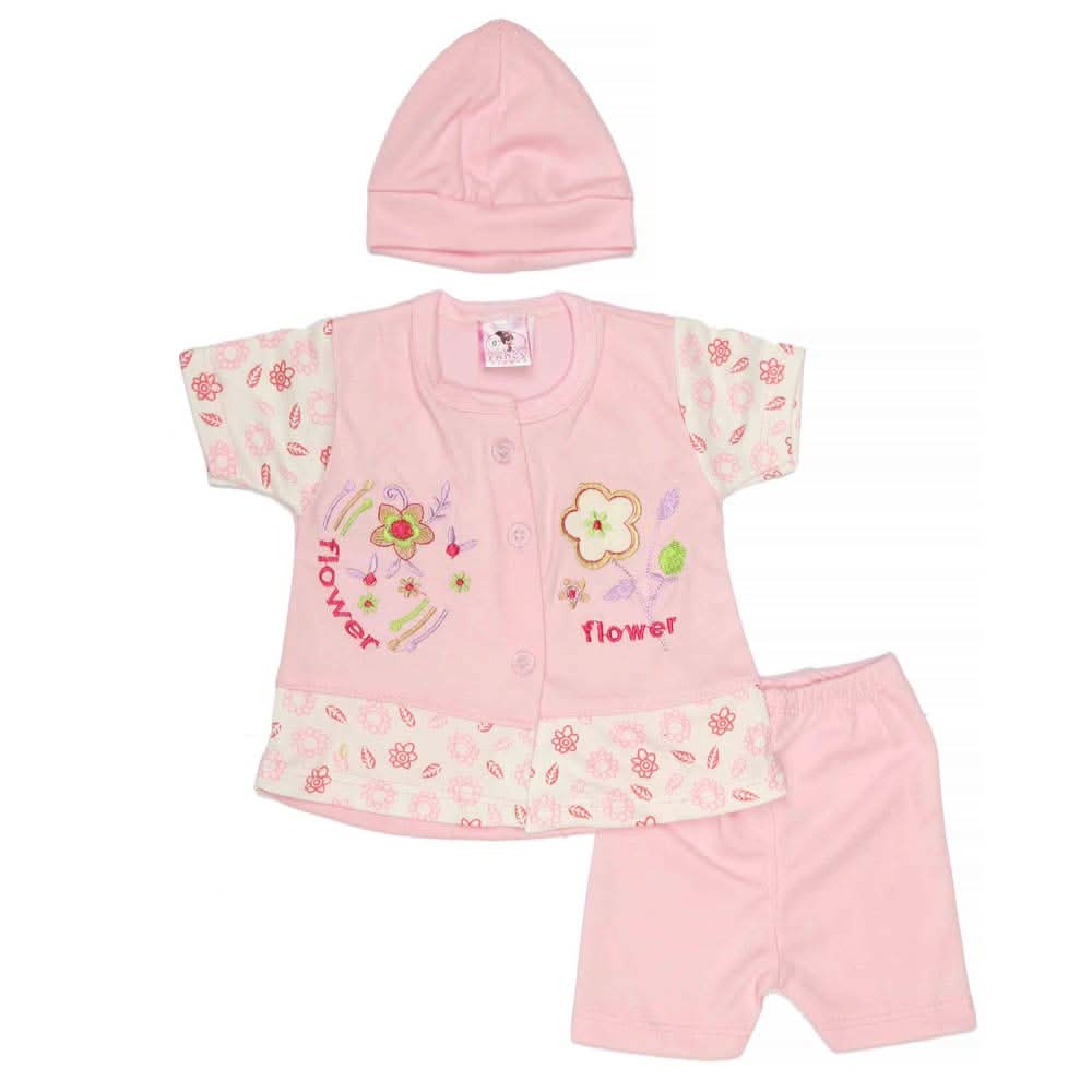 Newborn Girls Suits 3Pcs -Pink, Kids, Other Accessories, Chase Value, Chase Value
