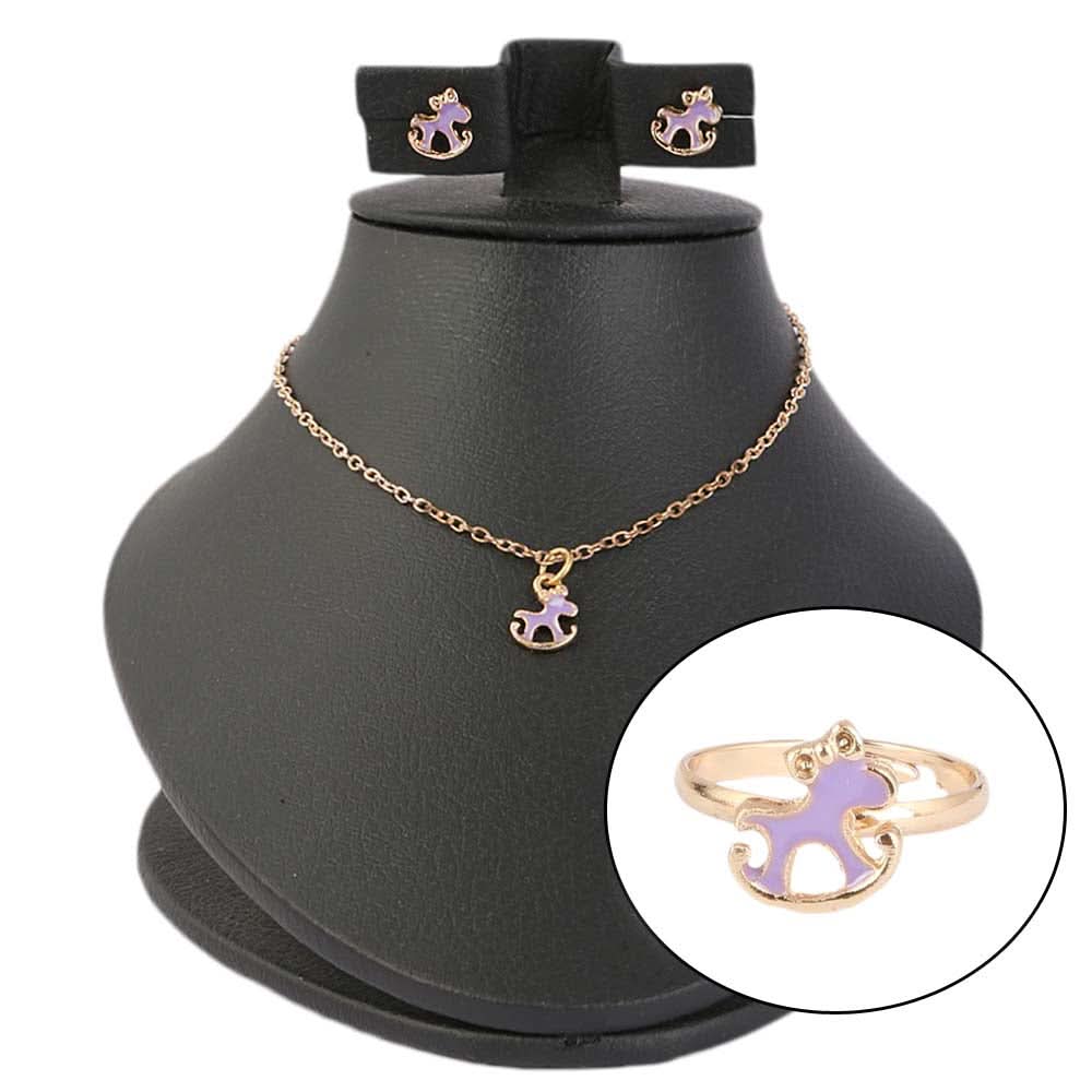 Girls Locket Set - Purple, Kids, Jewellery Sets, Chase Value, Chase Value