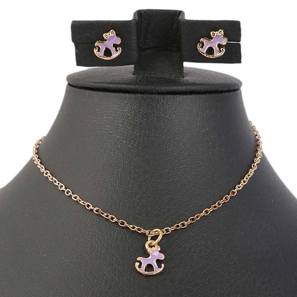 Girls Locket Set - Purple, Kids, Jewellery Sets, Chase Value, Chase Value
