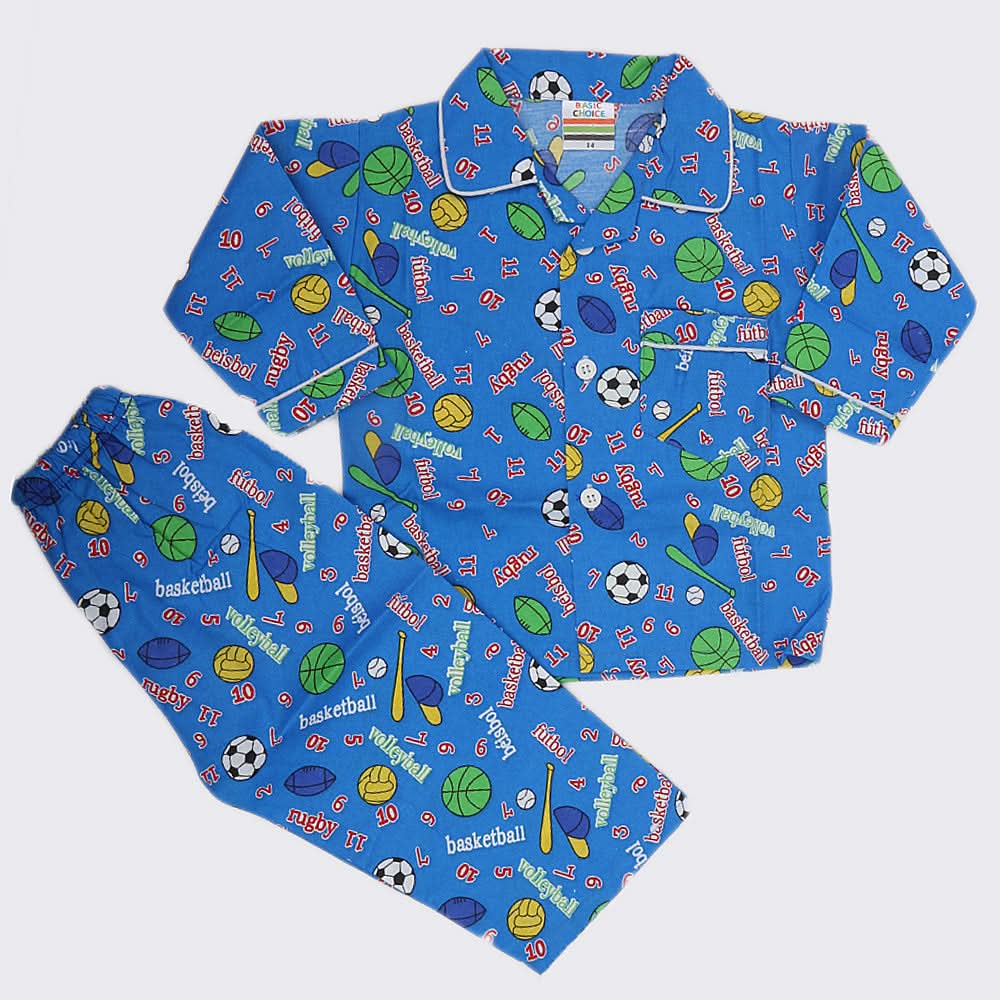 Boys Full Sleeves Night Suit - Blue, Kids, Boys Sets And Suits, Chase Value, Chase Value