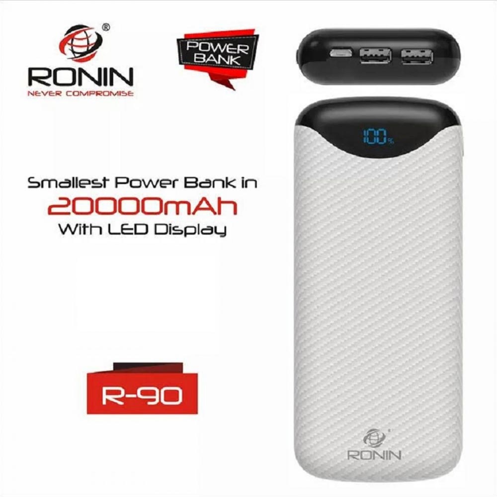 Ronin Carbon Fiber Texture Power Bank 20000mah (R-90) - test-store-for-chase-value