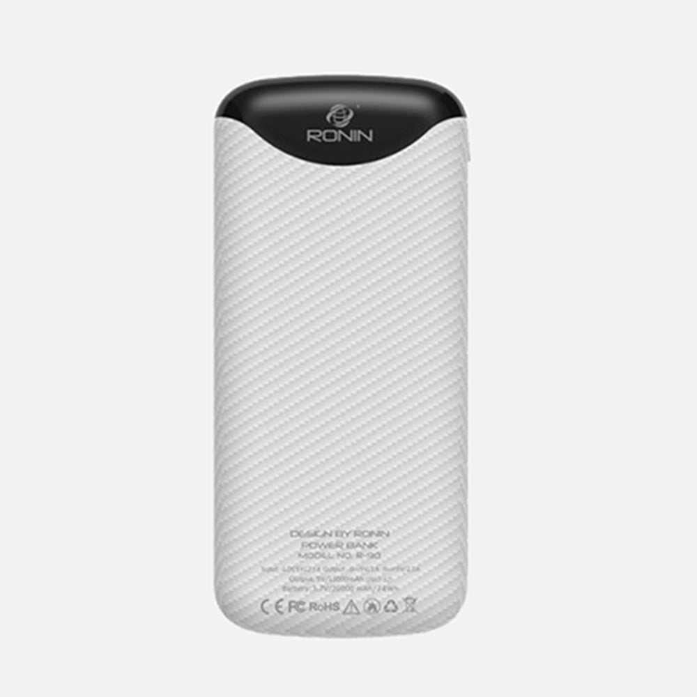 Ronin Carbon Fiber Texture Power Bank 20000mah (R-90) - test-store-for-chase-value