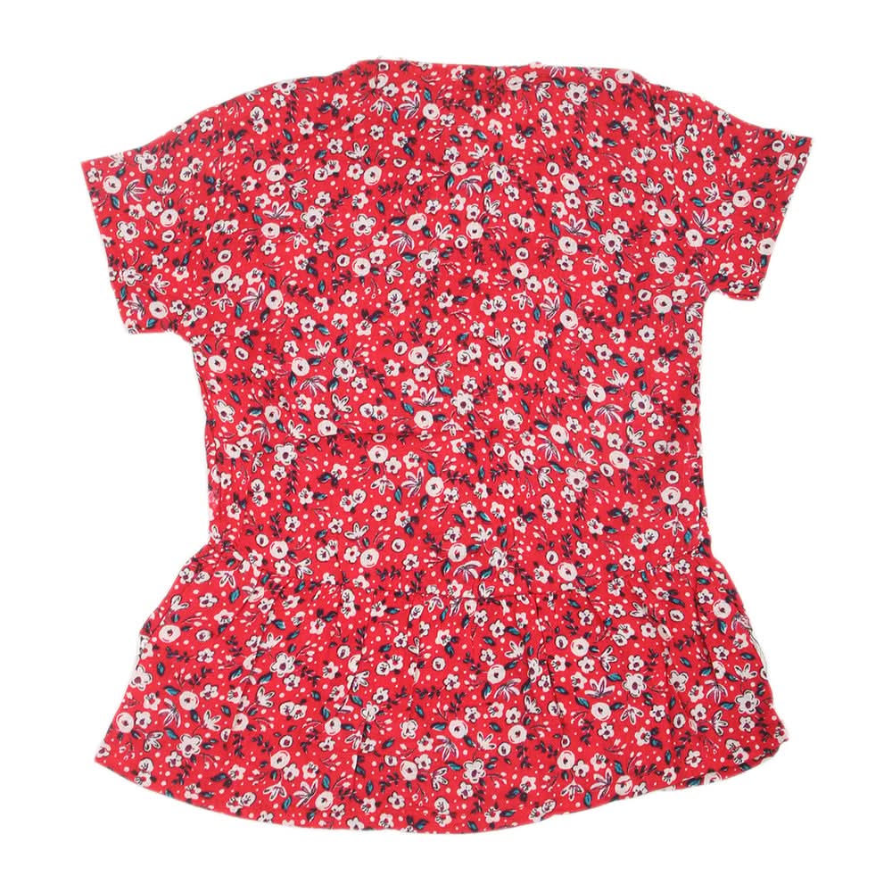 Girls Woven Half Sleeves Top - Red, Kids, Tops, Chase Value, Chase Value