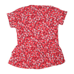Girls Woven Half Sleeves Top - Red, Kids, Tops, Chase Value, Chase Value