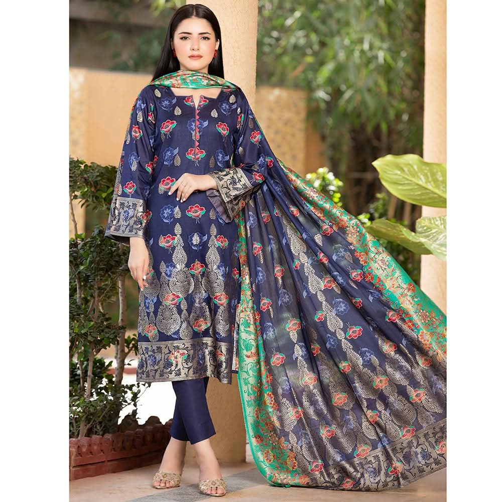 Rang Rasiya Jacquard Broshia Lawn 3 Pcs Un-Stitched Suit - 5, Women, 3Pcs Shalwar Suit, Rana Arts, Chase Value