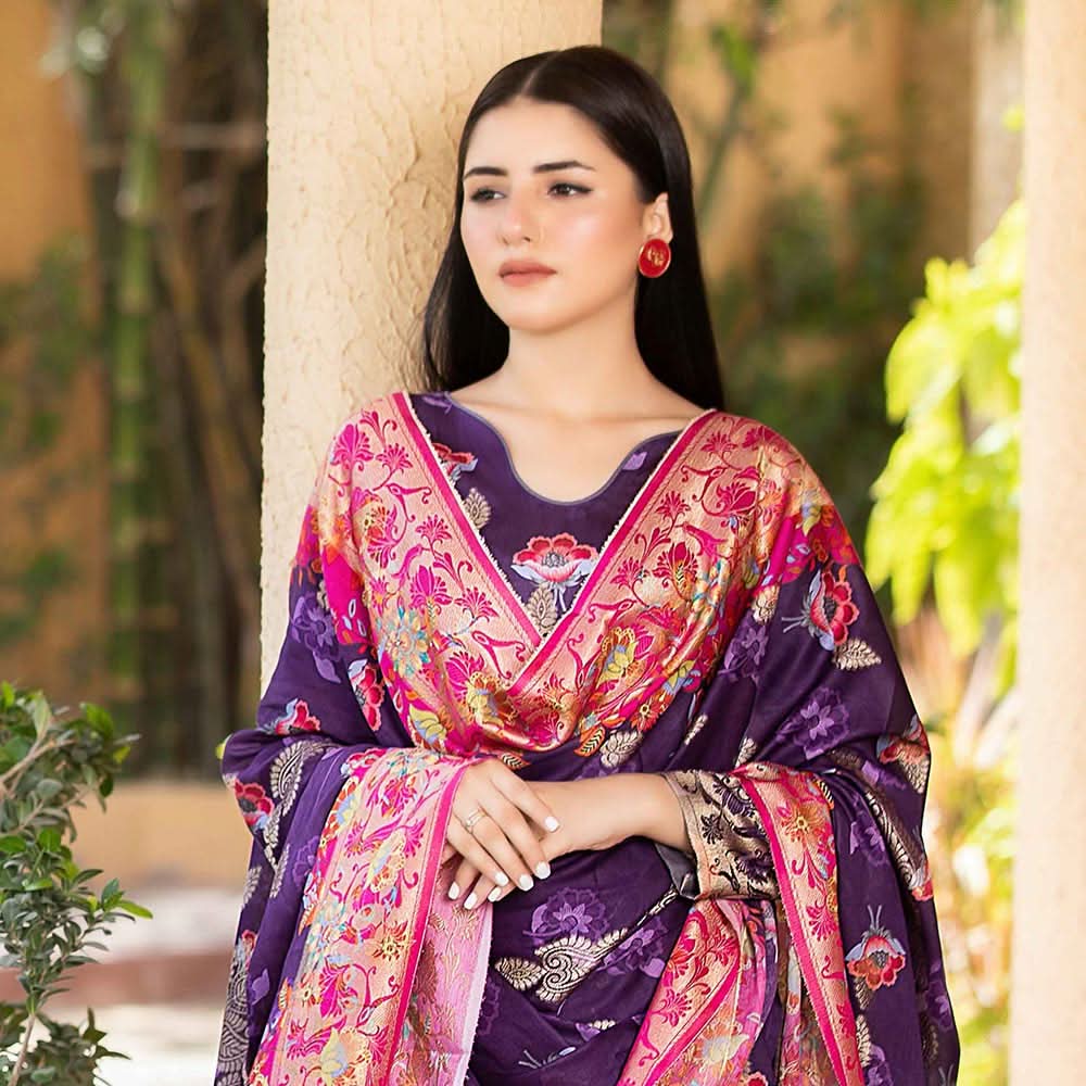 Rang Rasiya Jacquard Broshia Lawn 3 Pcs Un-Stitched Suit - 10, Women, 3Pcs Shalwar Suit, Rana Arts, Chase Value