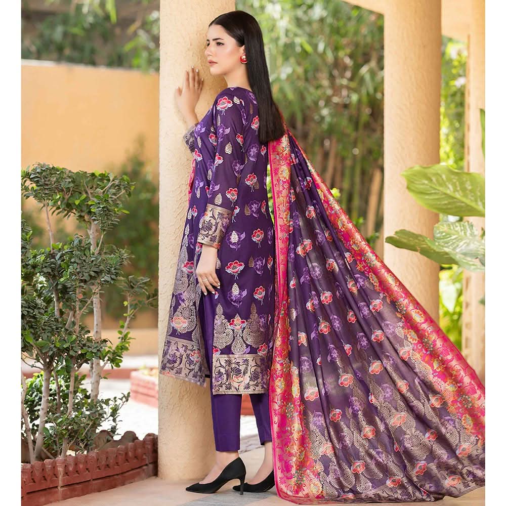 Rang Rasiya Jacquard Broshia Lawn 3 Pcs Un-Stitched Suit - 10, Women, 3Pcs Shalwar Suit, Rana Arts, Chase Value