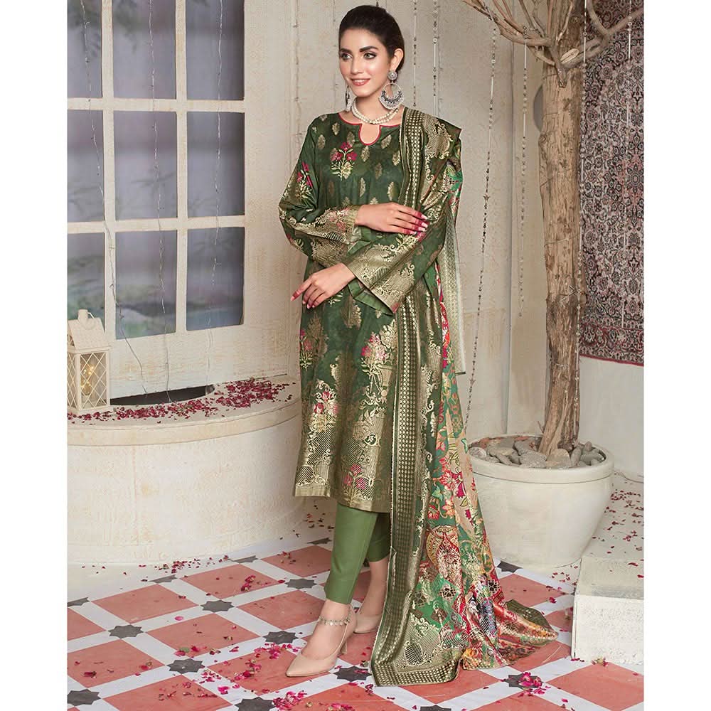 Rang Rasiya Jacquard Broshia Lawn 3 Pcs Un-Stitched Suit - 1, Women, 3Pcs Shalwar Suit, Rana Arts, Chase Value