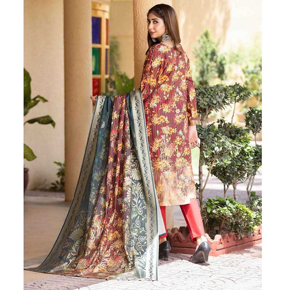 Rang Rasiya Jacquard Broshia Lawn 3 Pcs Un-Stitched Suit - 2, Women, 3Pcs Shalwar Suit, Rana Arts, Chase Value