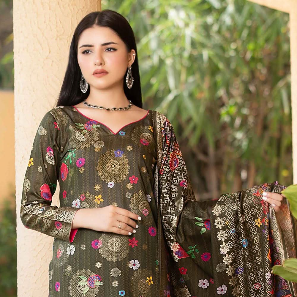 Rang Rasiya Jacquard Broshia Lawn 3 Pcs Un-Stitched Suit - 3, Women, 3Pcs Shalwar Suit, Rana Arts, Chase Value