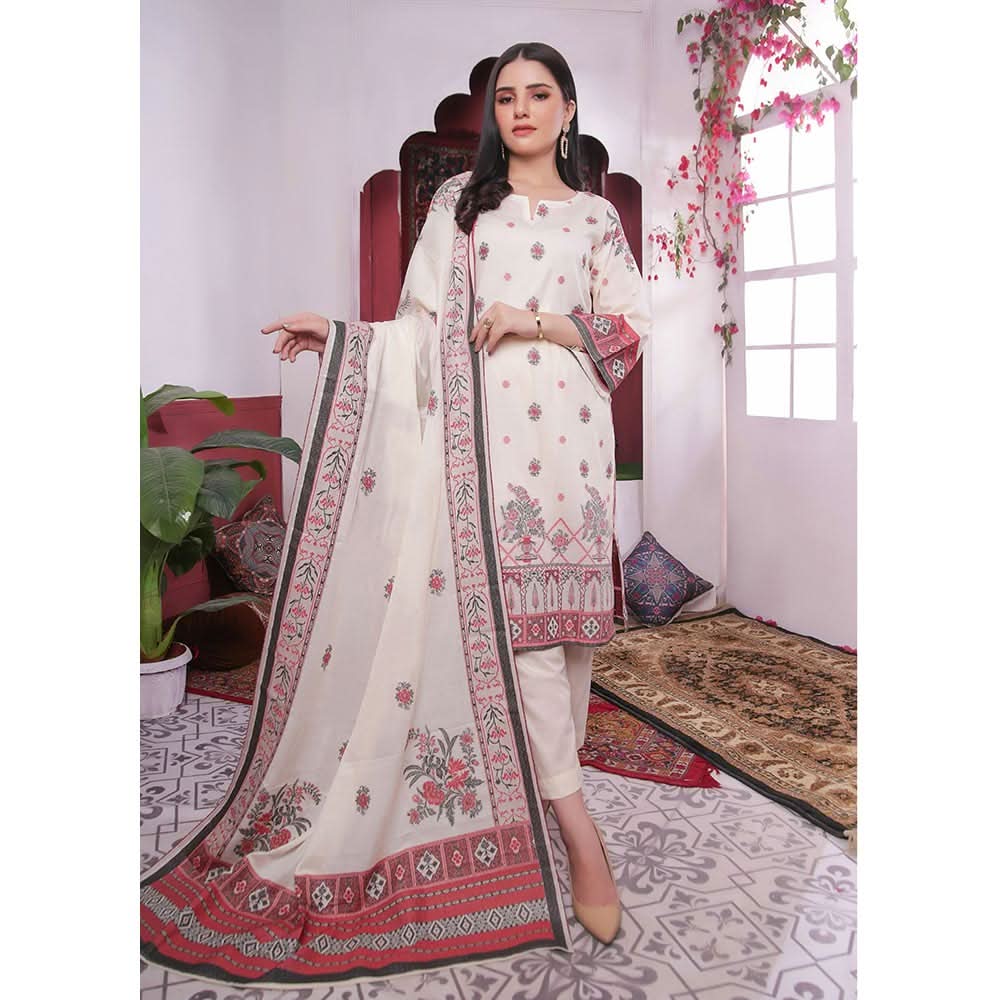 Rivisihing Banarsi Embroidered 3 Pcs Un-Stitched Suit - 6, Women, 3Pcs Shalwar Suit, Rana Arts, Chase Value