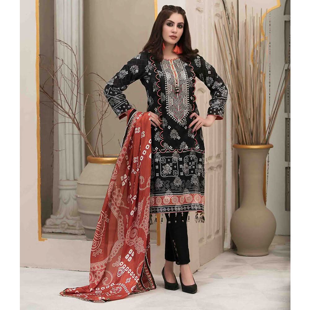 Tawakkal RANGOU ME KHOYA Broshia With Chundri Silk Duppata 3 Pcs Un-Stitched Suit - 1718, Women, 3Pcs Shalwar Suit, Tawakkal Fabrics, Chase Value