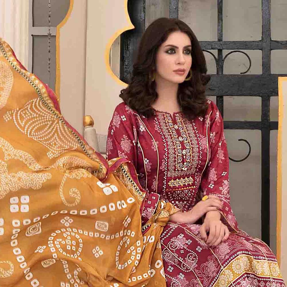 Tawakkal RANGOU ME KHOYA Broshia With Chundri Silk Duppata 3 Pcs Un-Stitched Suit - 1712, Women, 3Pcs Shalwar Suit, Tawakkal Fabrics, Chase Value