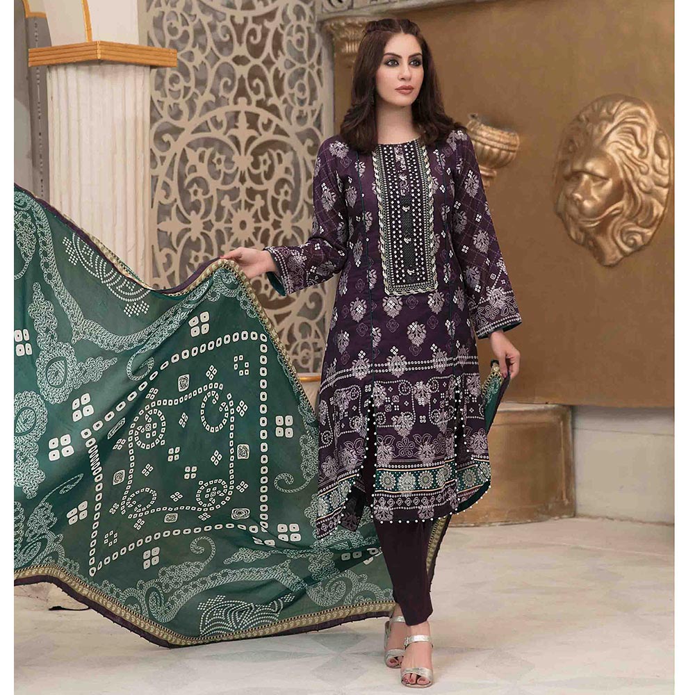 Tawakkal RANGOU ME KHOYA Broshia With Chundri Silk Duppata 3 Pcs Un-Stitched Suit - 1713, Women, 3Pcs Shalwar Suit, Tawakkal Fabrics, Chase Value