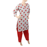 Women's Printed 2 Piece Cotton Suit - Red, Women, Shalwar Suits, Chase Value, Chase Value