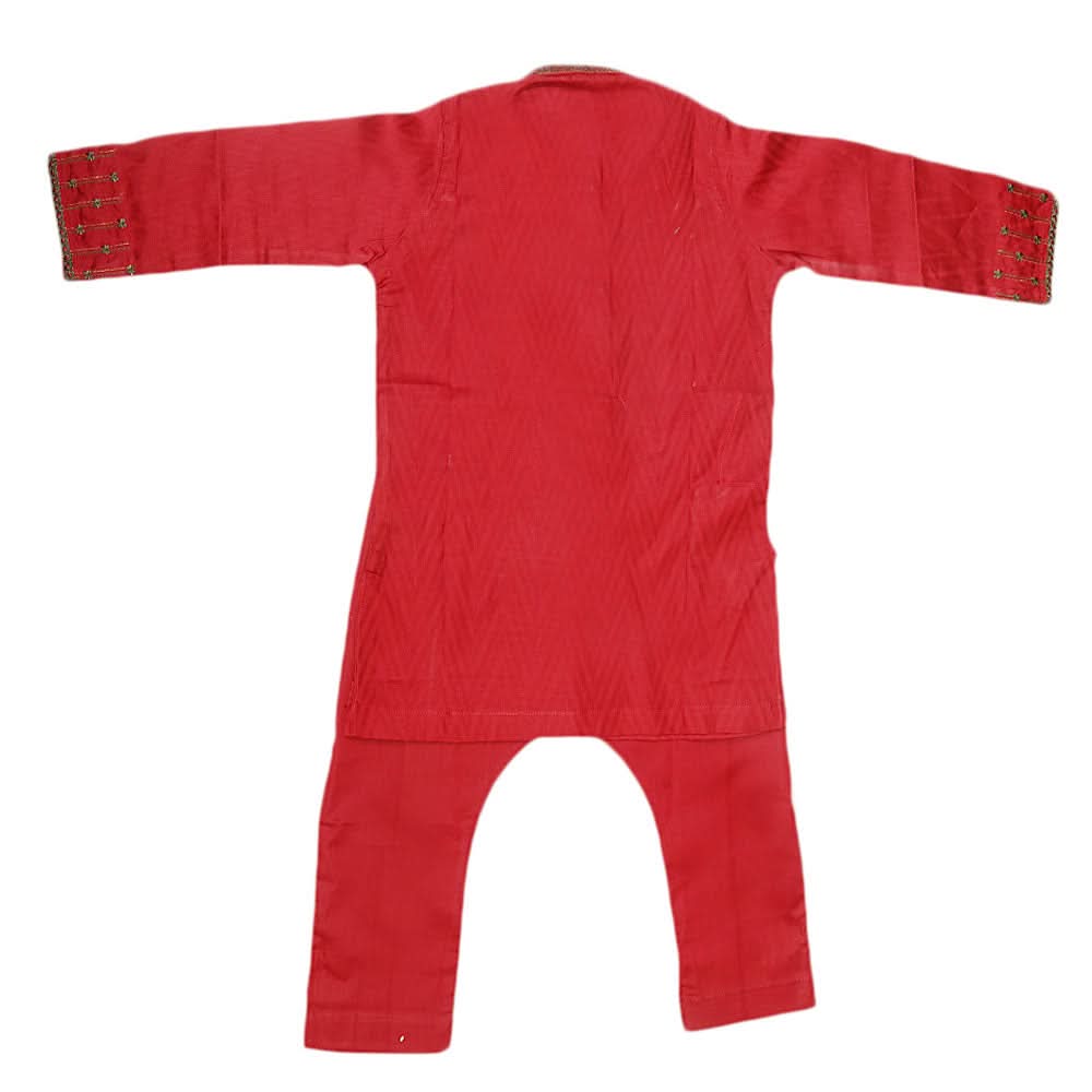 Boys Embroidered Kurta Shalwar Suit - Maroon, Kids, Boys Shalwar Kameez, Chase Value, Chase Value
