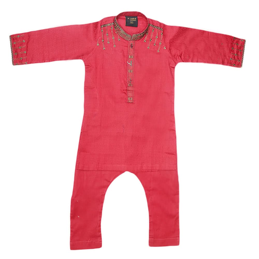 Boys Embroidered Kurta Shalwar Suit - Maroon, Kids, Boys Shalwar Kameez, Chase Value, Chase Value