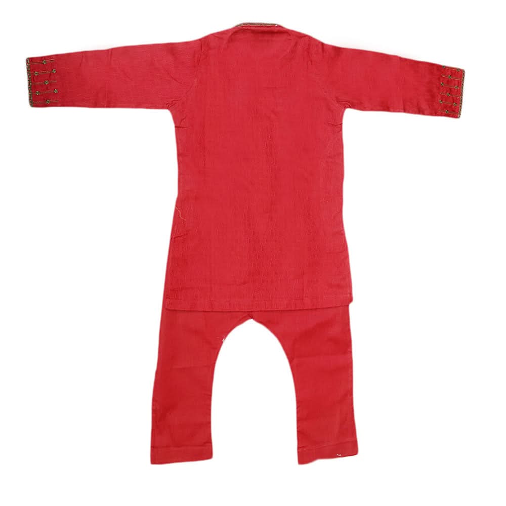 Boys Embroidered Kurta Shalwar Suit - Maroon, Kids, Boys Shalwar Kameez, Chase Value, Chase Value
