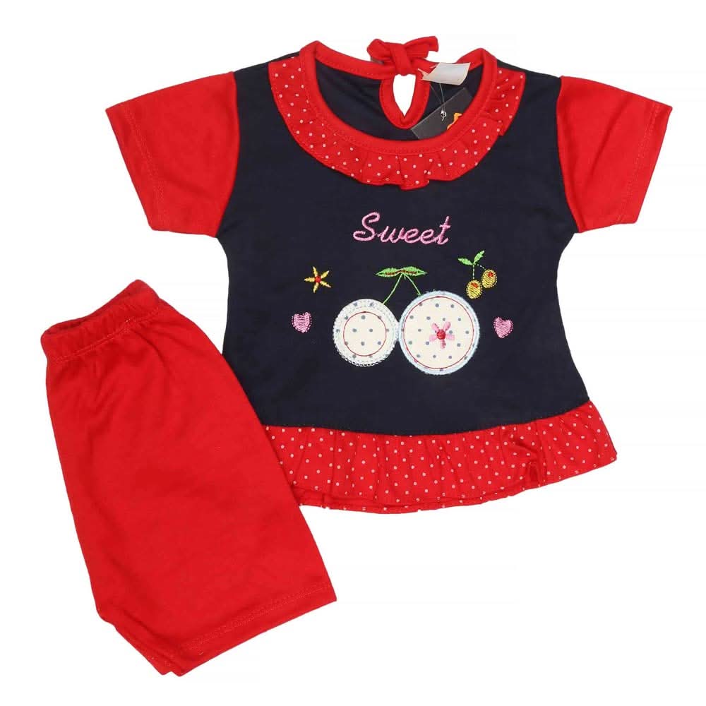 Newborn Girls Suit 2Pcs - Red, Kids, NB Girls Sets And Suits, Chase Value, Chase Value