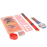 Kids Stationery 7 Pcs Set - Red, Kids, Pencil Boxes And Stationery Sets, Chase Value, Chase Value