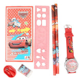 Kids Stationery 7 Pcs Set - Red, Kids, Pencil Boxes And Stationery Sets, Chase Value, Chase Value