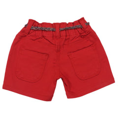 Girls Cotton Short - Red, Girls Shorts Skirts, Chase Value, Chase Value