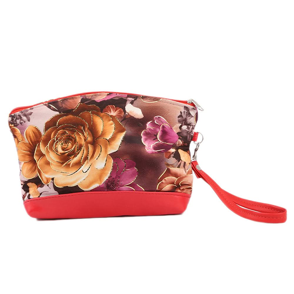 Women's Flower Printed Pouch - Red, Women, Bags, Chase Value, Chase Value