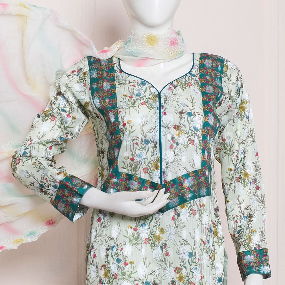 RA RIM JHIM Jacquard Broshia Lawn 3 Pcs Un-Stitched Suit - 5, Women, 3Pcs Shalwar Suit, Rana Arts, Chase Value